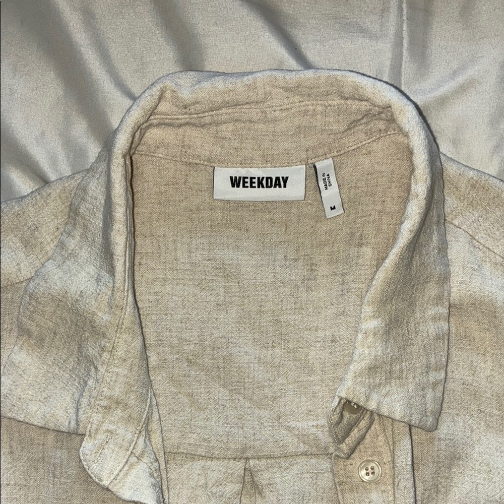 Weekday Light Beige Collared Dress
